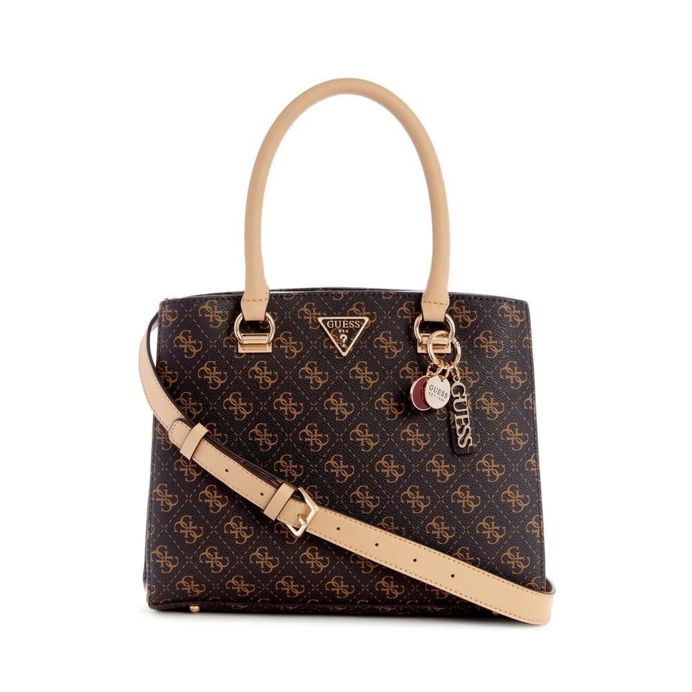 9817 Noelle Girlfriend Satchel, Top Handle, Brown Logo